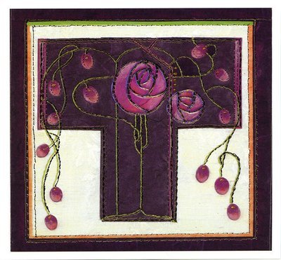 Brigett Hill -Mackintosh style  pink roses - mini card
