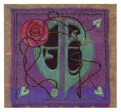 Brigett Hill - Mackintosh style Pink rose and leaves