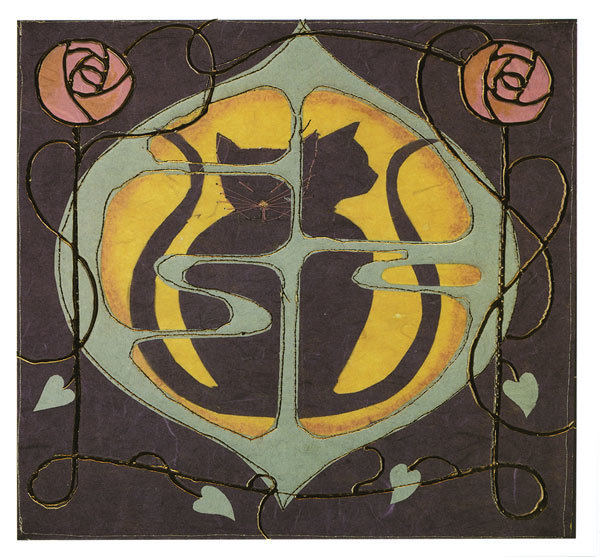 Brigett Hill - Mackintosh style Cats - mini card