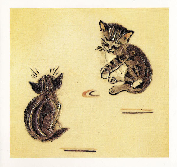Playful kittens tile card