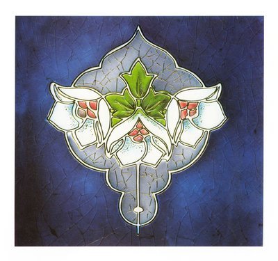 Art Nouveau hellebore tile card