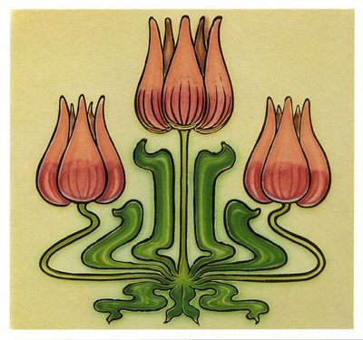 Art Nouveau - triple tulips