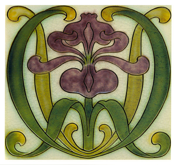 Art Nouveau - tile purple iris