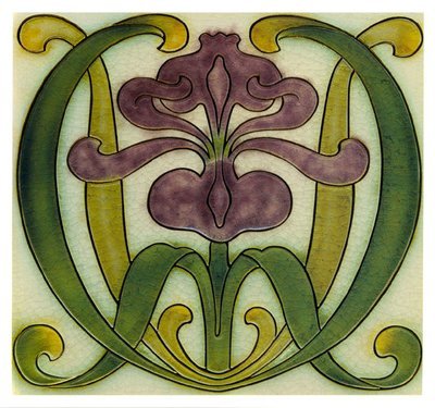 Art Nouveau - tile purple iris