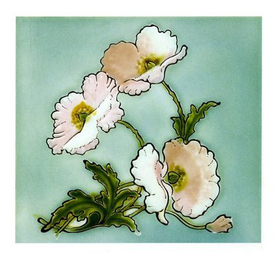 Art Nouveau - tile 3 poppies