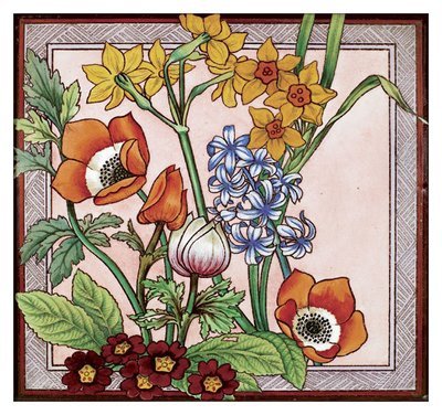 Jackfield tile museum card - Mixed Posy