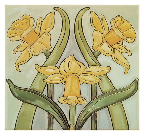 Jackfield tile museum card -  Narcissus