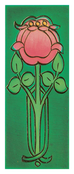 Art Nouveau - pink flower tile