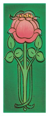 Art Nouveau - pink flower tile