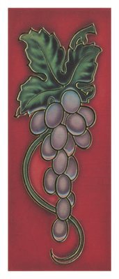 Art Nouveau -tile grapes