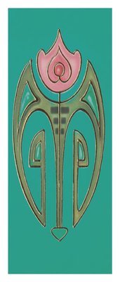 Art Nouveau -tile pink flower