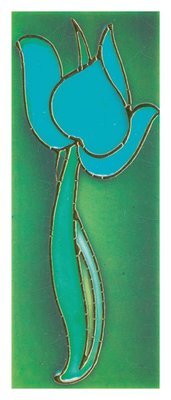 Art Nouveau - stylised blue tulip