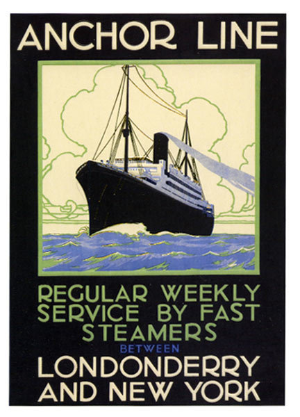 Anchor Line - Londonderry and New York card