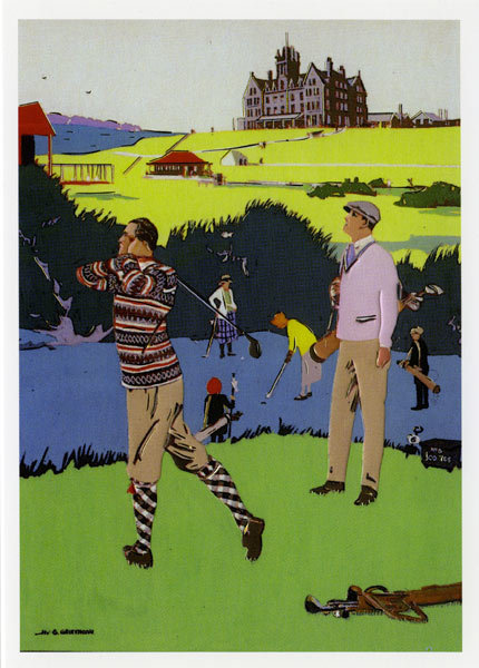 Golfers advertisement - greeting card