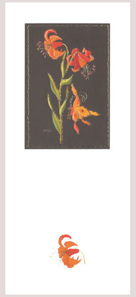 Helen M Stevens -from an embroidery Chinese lily and butterfly
