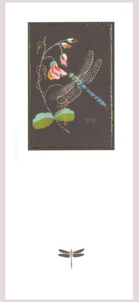Helen M Stevens - Dragonfly and sweetpeas