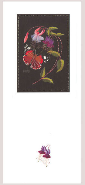 Helen M Stevens - Red admiral and fuchsia