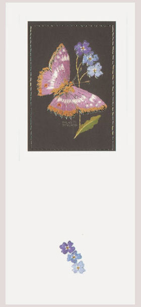Helen M Stevens - Purple emperor and forget-me-nots