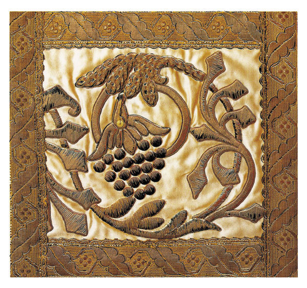 Church Embroidery - Gold grapes