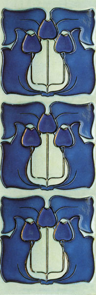 Bookmark - blue tulips Art Deco