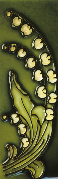 Bookmark - tile  Lily of the valley Art Deco