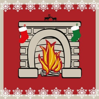 Pack of 8 cards - fireplace