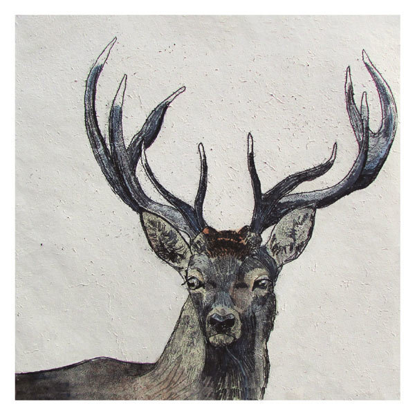 Pack of 8 cards - stag in winter