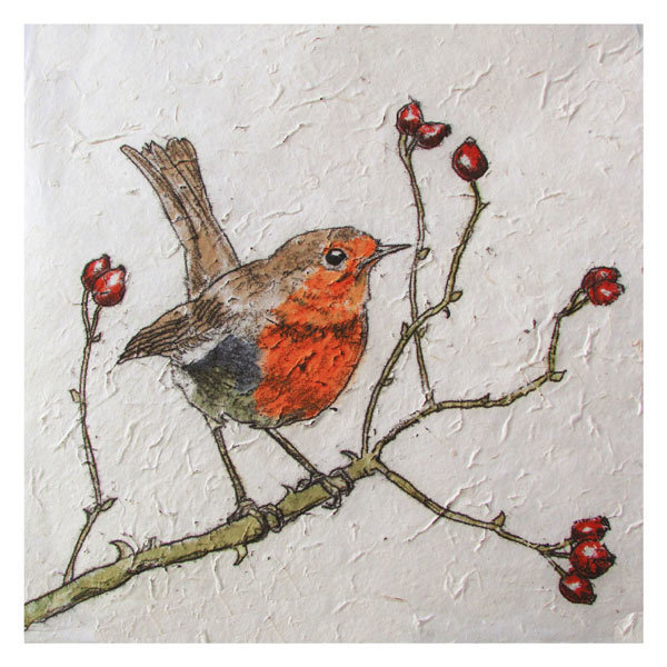 Pack of 8 cards - Robin in winter