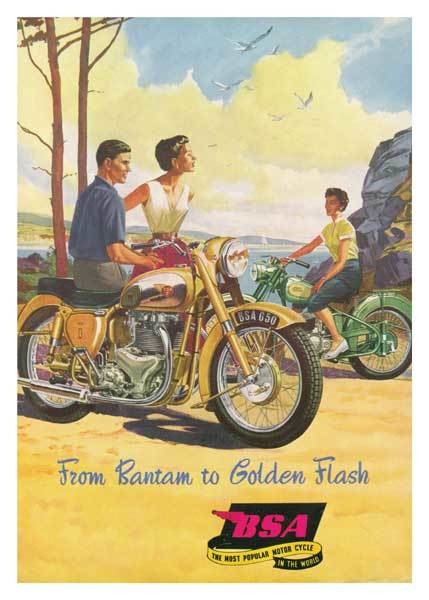 BSA motorcycle advertisement card
