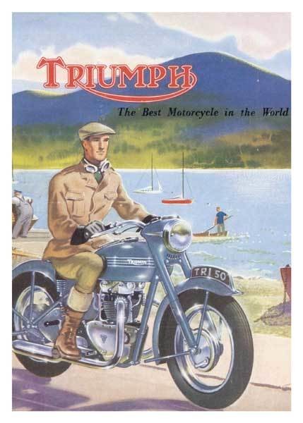 Triumph motorcycle advertisement card