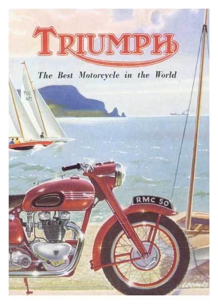 Triumph motorcycle advertisement card