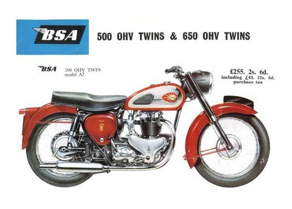 BSA motorcycles greeting card