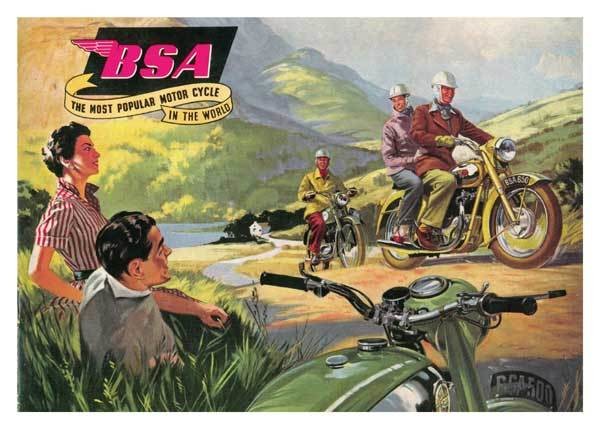 BSA motorcycles greeting card