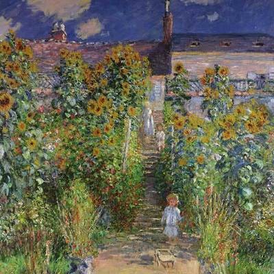 The Artist&#39;s garden at Vetheuil by Claude Monet