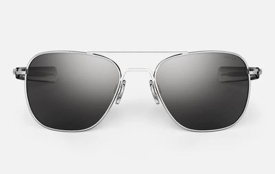 Aviator AF125 Large 58mm Bright Chrome &amp; American Gray Non Polarized