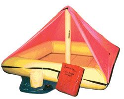 Life Raft, 4-6 persons, with Canopy and Survival Kit