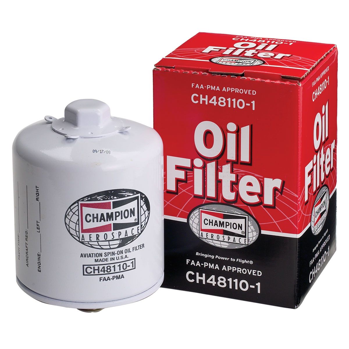 Champion CH48110-1 oliefilter – FAA-PMA goedgekeurde spin-on filter voor vliegtuigmotoren