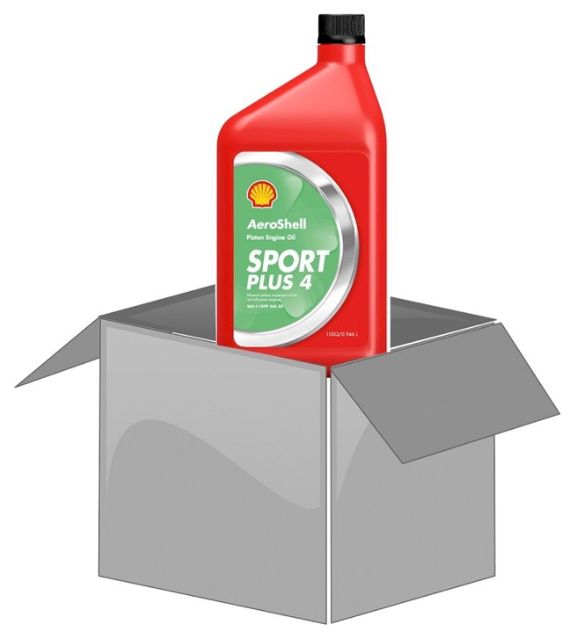 Aeroshell luchtvaartolie sport plus 4 geschikt voor rotax motoren doos van 12 flessen
