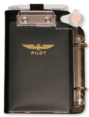 Kneeboard voor piloten met verstelbare band en ruimte voor checklist, kaarten en tablet – ideaal voor cockpitgebruik