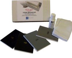 Complete Acrylic Lens Repair Kit met schuurpads, vloeistof en handleiding – ideaal voor herstel van acryl diverse toepassinge