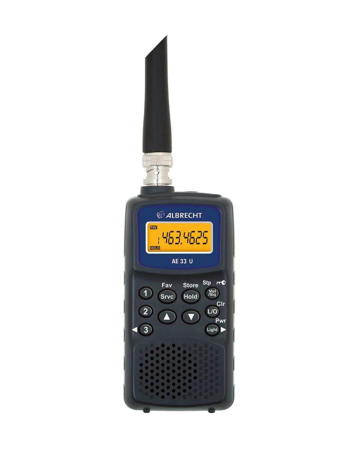 Albrecht AE 33 U compacte luchtvaartscanner met BNC-antenne verlicht display – inclusief USB-oplaadkabel +stereo-oortelefoon