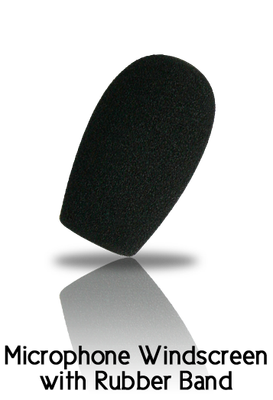 Zwarte schuimrubberen microfoon windscreen voor luchtvaartheadsets – past op o.a. David Clark, Bose, RayTalk, ASA, AvComm. 