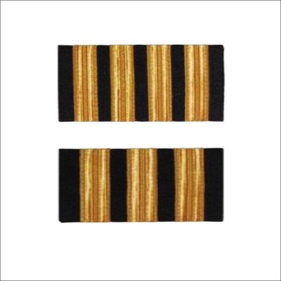 Epauletten voor Co-Piloot – Captain Premium, Drie/Vier Strepen, Goudkleurig