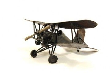 Handcrafted scale model biplane – decorative airplane