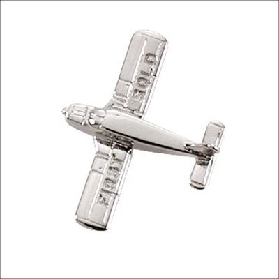 Luchtvaartspeld voor piloten – First Piper Solo pin in zilver/goudkleur