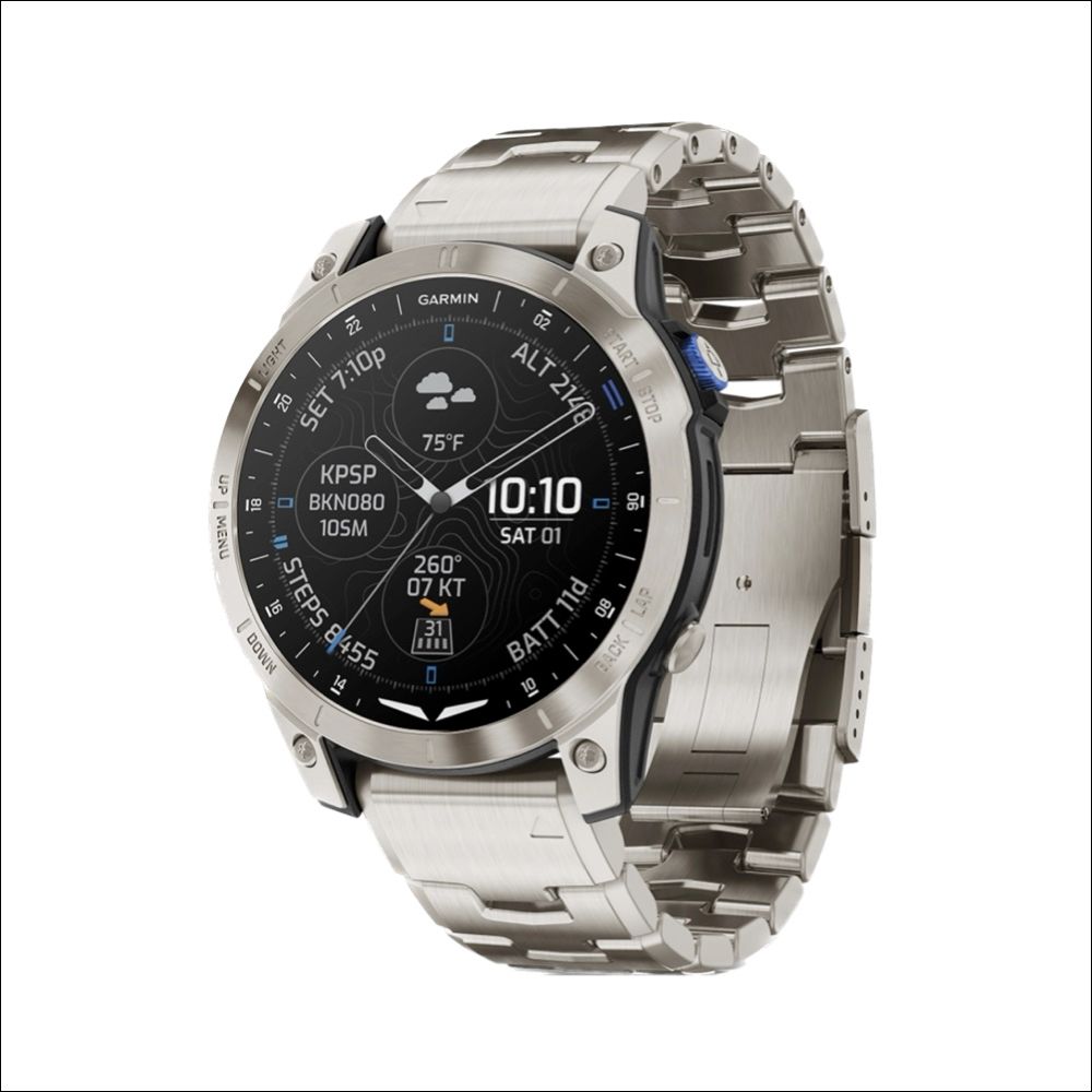Garmin D2 Mach 1 Aviator Smartwatch – titanium edition