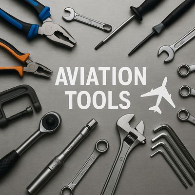 Aviation tools – collection of professional equipment for aircraft maintenance