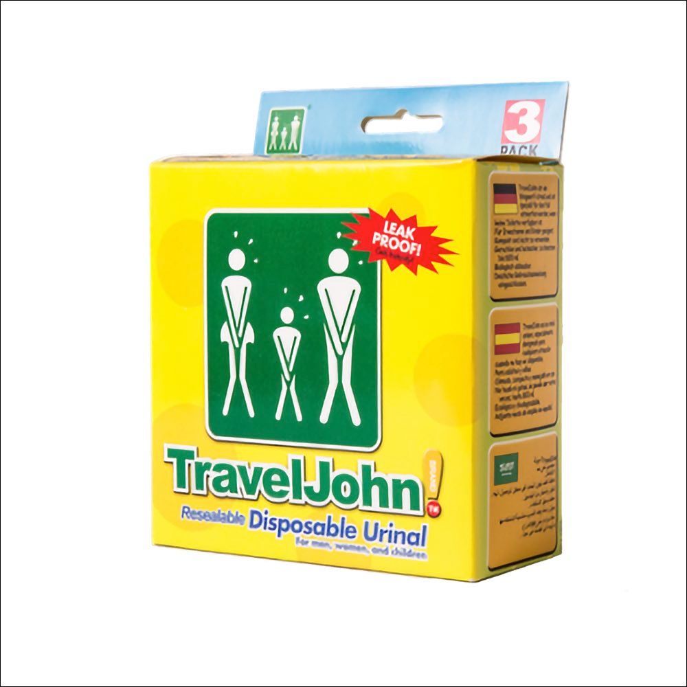 TravelJohn unisex disposable urinal bag – 3 pack – 800 ml