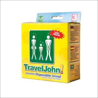 TravelJohn unisex disposable urinal bag – 3 pack – 800 ml