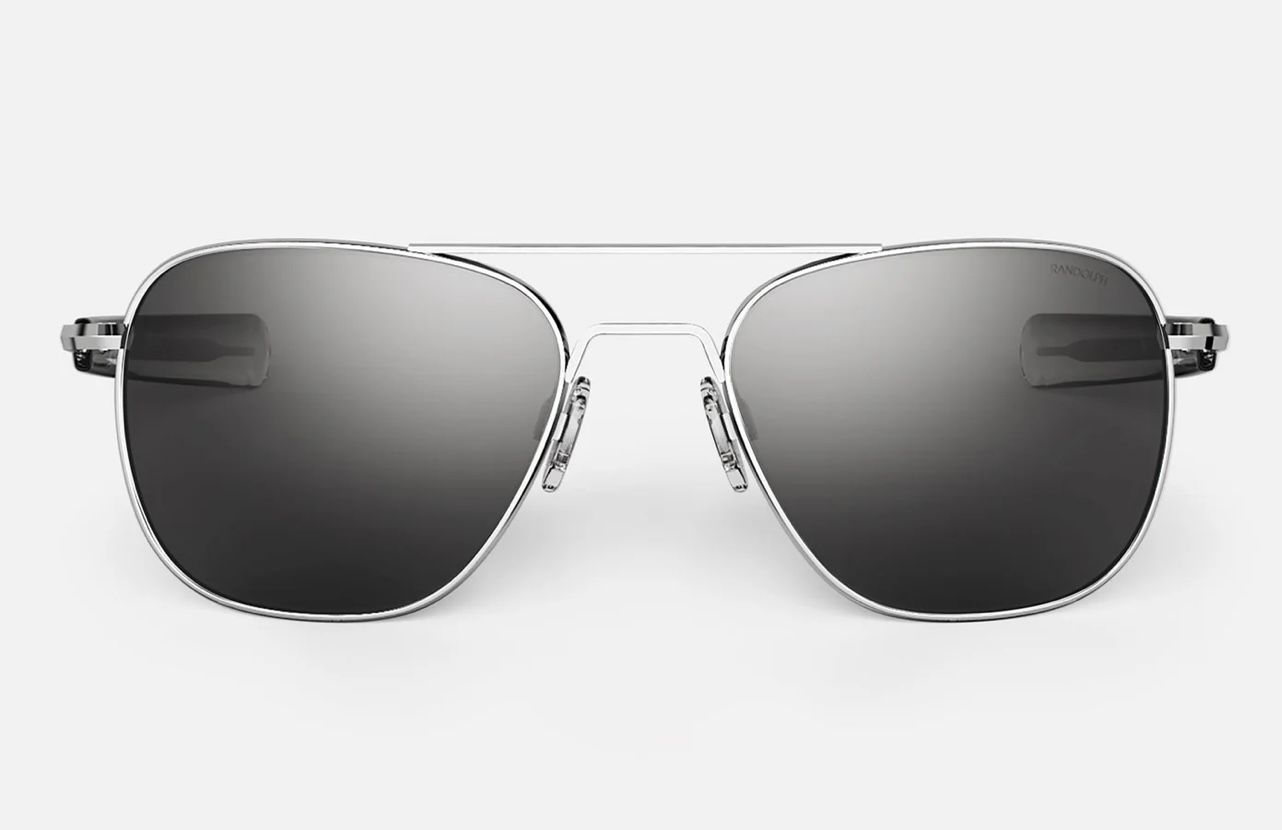 Aviator AF075 Regular 55mm sunglasses – Bright Chrome &amp; American Gray non-polarized – BanAir Pilotshop